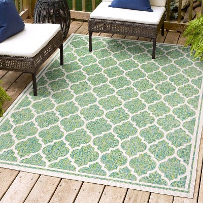 JONATHAN Y Trebol Moroccan Trellis Textured Weave Indoor/Outdoor Area Rug