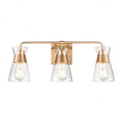 Elk Home Brookville 3 - Light Vanity in  Burnished Brass