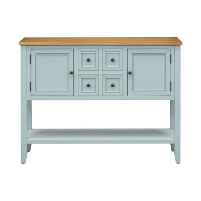 Cambridge Series Ample Storage Vintage Console Table with Four Small Drawers and Bottom Shelf for Living Rooms, Entrances and KitchensT