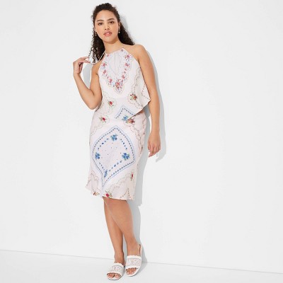 Women's Scarf Midi A-Line Skirt - Wild Fable™ White Floral