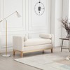 53.5"W Upholstered Bench, Ottoman Bench With Wood Legs & Bolster Pillows For End Of Bed, Bedroom, Living Room, Entryway - 3 of 4