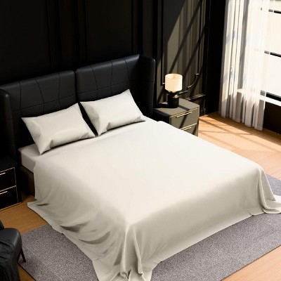 INFURNIC Bedding Queen Bed Sets Soft Brushed Microfiber Bed Sheets Fade and Shrinkage Resistant Easy Care 4 Piece Set, White, 12.00"*10.00"*4.00"