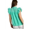 Women's Layered Ruffle Sleeve Split Neck Top - umgee - 2 of 2