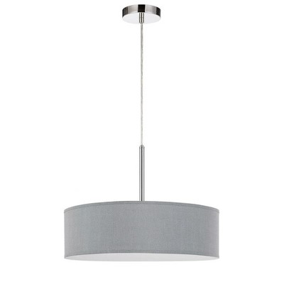 Cal Lighting LED 18W Dimmable Pendant With Diffuser And Hardback Fabric Shade
