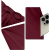 Women's Flowy High-Waist Maxi Skirt - Summer Pleated Long Skirt with Pockets Wine Red - 4 of 4