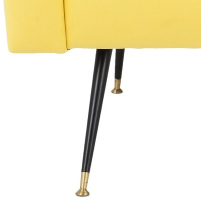 Aida Yellow Velvet Mid-Century Modern Accent Chair