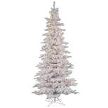 Vickerman Flocked White Spruce Slim Artificial Christmas Tree