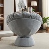 Racxily Oversized Swivel Accent Chair, 360 Swivel Barrel Chair, Papasan Chair for Living Room Bedroom - 3 of 4
