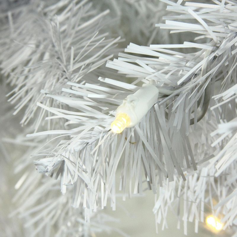 Northlight 7.5' Prelit Artificial Christmas Tree White Winston Pine - Warm White LED Lights, 4 of 5
