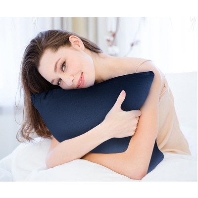 Navy Velour Decorative Throw Pillows Set of 2