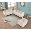 3-Piece Velvet Sofa Sets Contemporary Home Theater Seating Upholstered Couch Set for Living Room - Morden Fort - 3 of 4