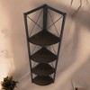 Alilang 17.50 Inch 5-Tier Corner Shelf with Industrial Metal Frame and Space-Saving Design - Espresso - 2 of 4