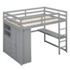 NicBex Full Size Bunk Bed with Desk Loft Bed Bed Frame with Storage Racks, 3 Drawers, Wardrobe, Ladder and Guardrails, No Box Spring Required - 3 of 4