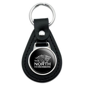 Game Of Thrones The North Remembers Black Leather Keychain - 1 of 4