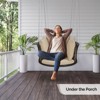 Karl Home Single Person Outdoor Hanging  Wicker Porch Swing with Cushion - 3 of 4