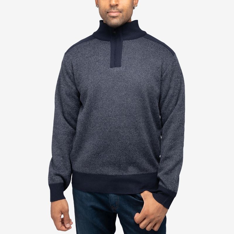 X RAY 1/4 Zip Sweater With Contrast Shoulder Piecing, 4 of 7