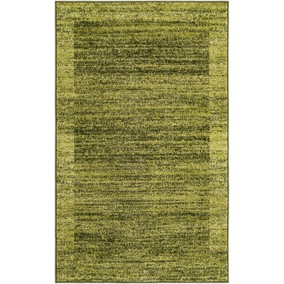 Easy-Care Tufted Synthetic Rug in Light Green, Stain-Resistant, 3'3" x 5'3"