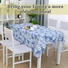 PiccoCasa Square Vinyl Water Oil Resistant Printed Tablecloths Blue Daisy 35"x35" - 3 of 4