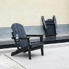 Hrinhom 28"W HDPE Folding Adirondack Chair with Dual Cup Holder-White - 3 of 4