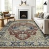 Washable Living Room Rug Vintage Rug Traditional Floral Distressed Accent Carpet Low Pile Non-Slip Floor Mat - 2 of 4