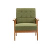 CENGHU Accent Chairs Set of 2 with Side Table, Mid-Century Modern Arm Chairs, Wood and Fabric Side Chairs, Comfy Living Room Chairs, Green - 4 of 4