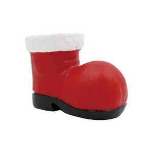 Transpac Resin Santa Boot Container Decorative Object for Christmas Featuring Santa Figurines in Red Tabletop Decoration Indoor Use Spot or Wipe Clean - 1 of 1