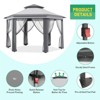 13'x13'Pop Up Gazebo,Hexagonal Canopy Shelter with 6 Zippered Mesh Netting, Event Tent with Strong Steel Frame for Patio Backyard Garden Wedding Party - 2 of 4