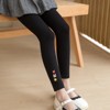 MyKids-Usa Baby Girl Embroidered Pattern Solid Color Soft Cotton Leggings - 3 of 4