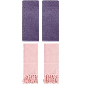 REGALWOVEN 4 Pcs Cotton Bathroom Hand Towel with Tassel - 1 of 4