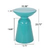 Infurnic Patio End Tables Modern Pedestal Side Table Stylish Design Multipurpose Power-Coated Iron Frame Indoor, Green, 14.96"*14.96"*20.35" - 3 of 4