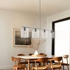 DORESshop 4-Light Brushed Nickel Modern Island Pendant Light Fixtures, Linear Chandelier Hanging Light with Clear Glass Shade - 4 of 4