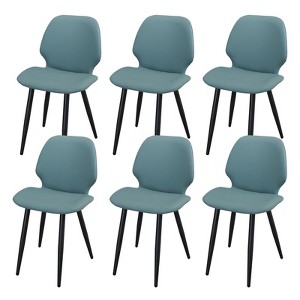 Sapphtopaz Modern Dining Chairs with Metal Legs PU Upholstered Kitchen Chair with Shell-Shaped Dining Room Chair for Kitchen,Restaurant - 1 of 4