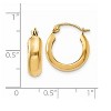 Black Bow Jewelry 4.75mm, 14k Yellow Gold Half Round Hoop Earrings, 12mm (7/16 Inch) - 4 of 4