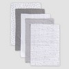 Burt's Bees Baby® Organic Cotton 5pk Solid/Print Burp Cloth Set - Heather Gray - 2 of 4