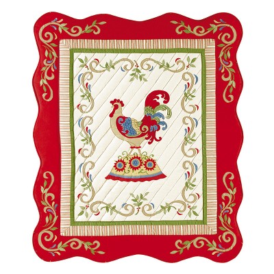 C&F Home French Country Rooster Cotton Quilted 50" x 60" Throw Blanket