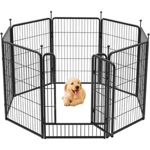 Dog Playpen for Large Medium Small Dogs, Heavy Duty Metal Dog Fence with Gate, Portable & Fold up Puppy Exercise Pen for Yard, Garden, RV Camping - 1 of 4