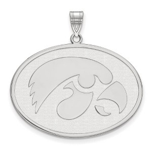 Black Bow Jewelry Sterling Silver Iowa Hawkeyes NCAA Extra Large Pendant - 1 of 3