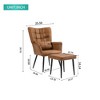 CAVINAS PU Leather Accent Chair with Curved Backrest and Metal Legs,Cozy Upholstered Living Room Chairs,Reading Chairs for Living Room - 3 of 4