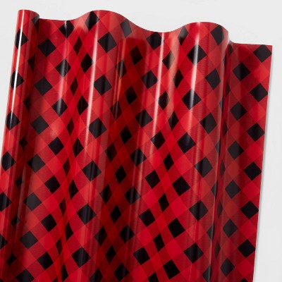155 sq ft Buffalo Checkered Gift Wrap Red/Black - Wondershop™