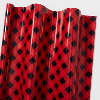 Photo 1 of 155 sq ft Buffalo Checkered Gift Wrap Red/Black - Wondershop