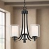 Minka Lavery Coal Black Pendant Chandelier 18" Wide Modern Clear Outer White Inner Glass 3-Light Fixture for Dining Room House - 2 of 3