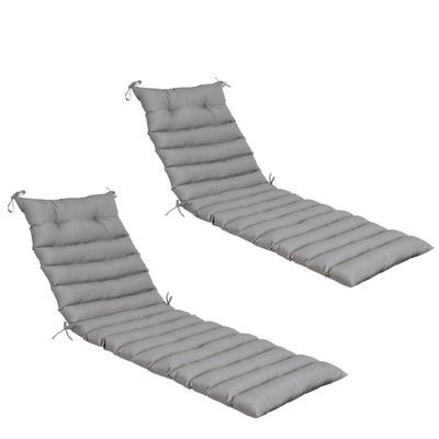 VisioGear 2PCS Set Outdoor Lounge Chair Cushion, Replacement Patio Funiture Seat Cushion, Chaise Lounge Cushion, Grey, 72.83"*23.62"*2.36"