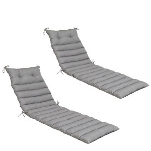 VisioGear 2PCS Set Outdoor Lounge Chair Cushion, Replacement Patio Funiture Seat Cushion, Chaise Lounge Cushion, Grey, 72.83"*23.62"*2.36" - 1 of 4