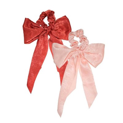 Kitsch Satin Scarf Scrunchies - Blush/Mauve