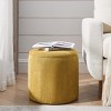 2-Piece Round Chenille Storage Ottoman Set with Small Drum Stool, Removable Lid and Hidden Compartment for Living Room or Bedroom-Tanpinhause - 3 of 4