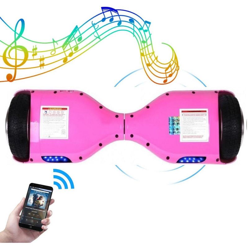 GlareWheel M2 Hoverboard Light Up Wheels Bluetooth Pink, 5 of 7
