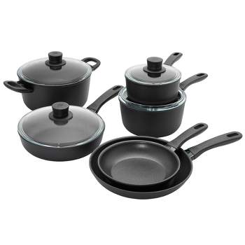  BALLARINI Parma by HENCKELS 10-pc Nonstick Pot and Pan Set,  Made in Italy, Set includes fry pans, saucepans, sauté pan and Dutch oven  with lid,Gray: Home & Kitchen