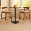 Akoasm Upholstered 24 Inch Solid Wood Kitchen Dinning Chairs Stools with Wood Legs-Light Grey - 3 of 4