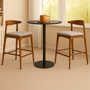 NicBex 24" Mid-Century Bar Stools Set of 2,Modern Counter Height Bar Stools with Padded Seat,Solid Wood Barstools for Kitchen Island & Dining - 1 of 4