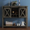 homfan Coffee Bar Sideboard Cabinet Storage with Wine Rack and Glass Holder, Console Table with Sliding Barn Doors, for Living Room, Dining Room - 2 of 4